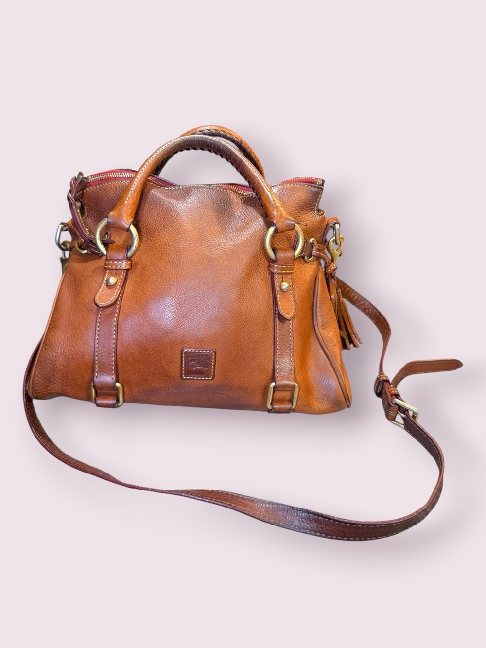 DOONEY & BOURKE Natural Tan Florentine Leather  Large Satchel